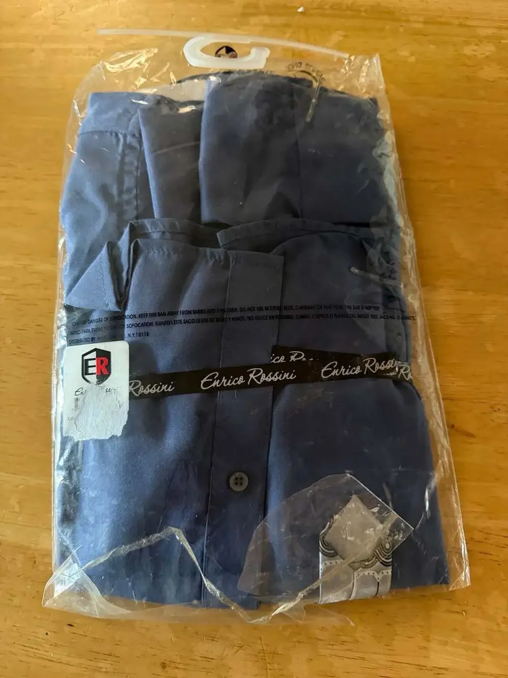 Enrico Rossini Boys Blue Dress Shirt With Matching Tie And Pocket Square Size 5